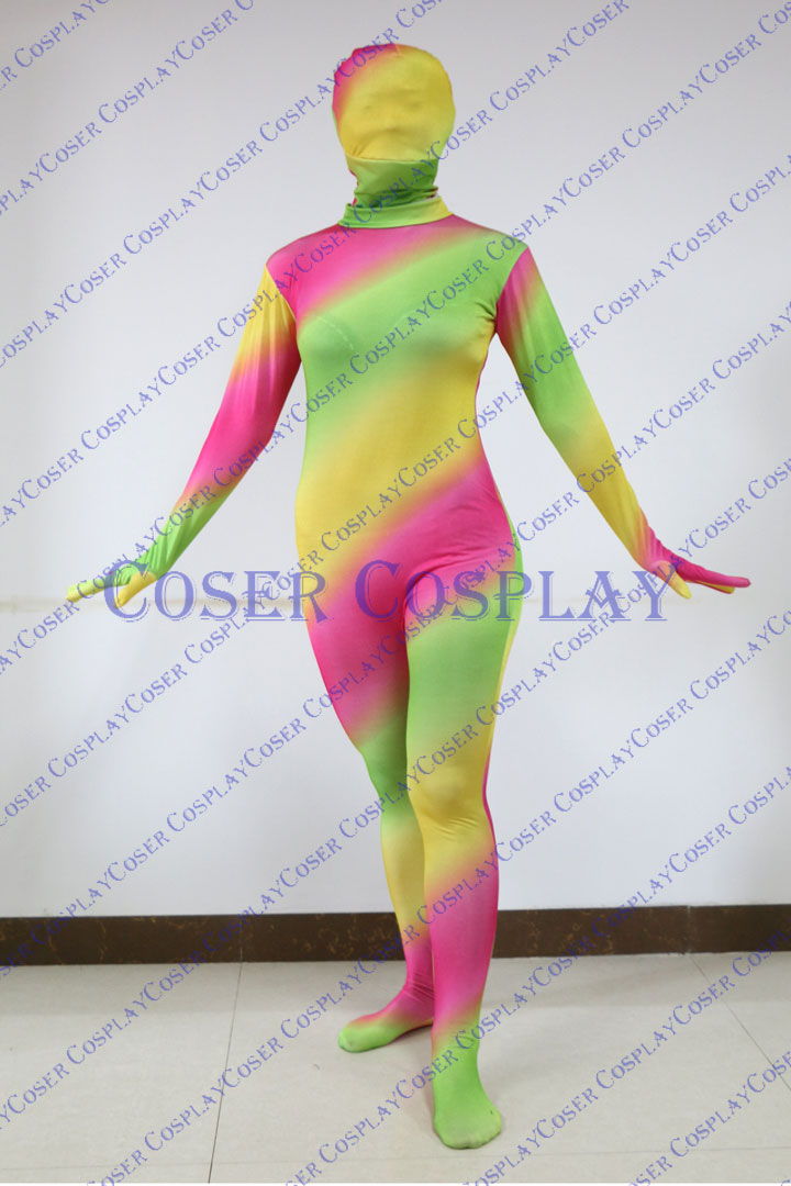 2019 Beautiful Rainbow Color Sexy Zentai New Halloween 0305